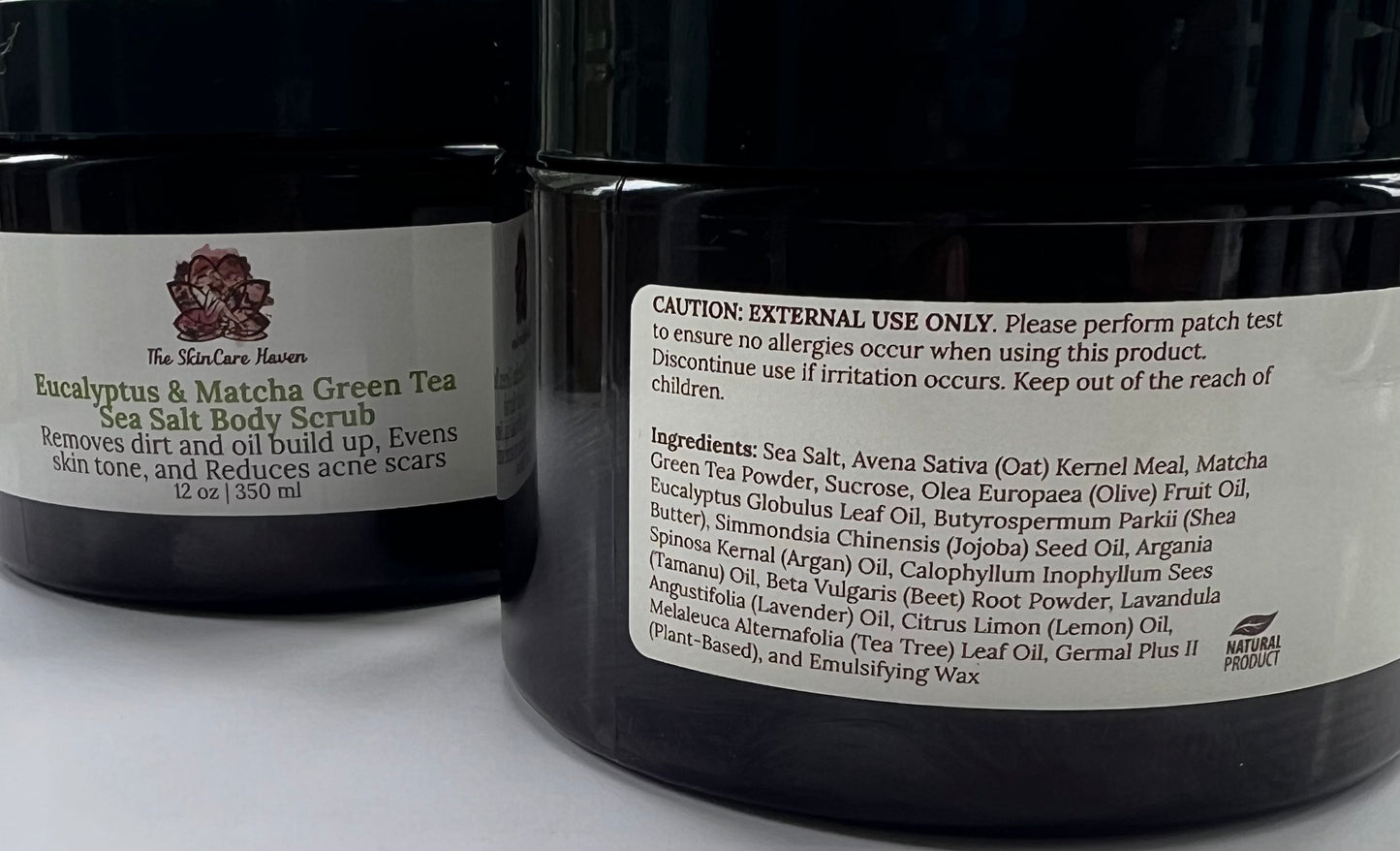 8oz/12oz Matcha Green Tea Sea Salt Scrub